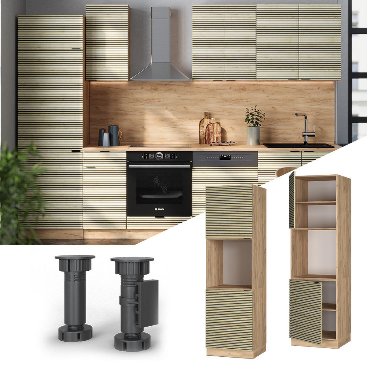 SKŘÍŇKA NA PŘESTAVBU SPORÁKU Fame-Line Dubový panel - medově dubová/barva dubu, kompozitní dřevo (60/206.8/58.1cm) - Vicco