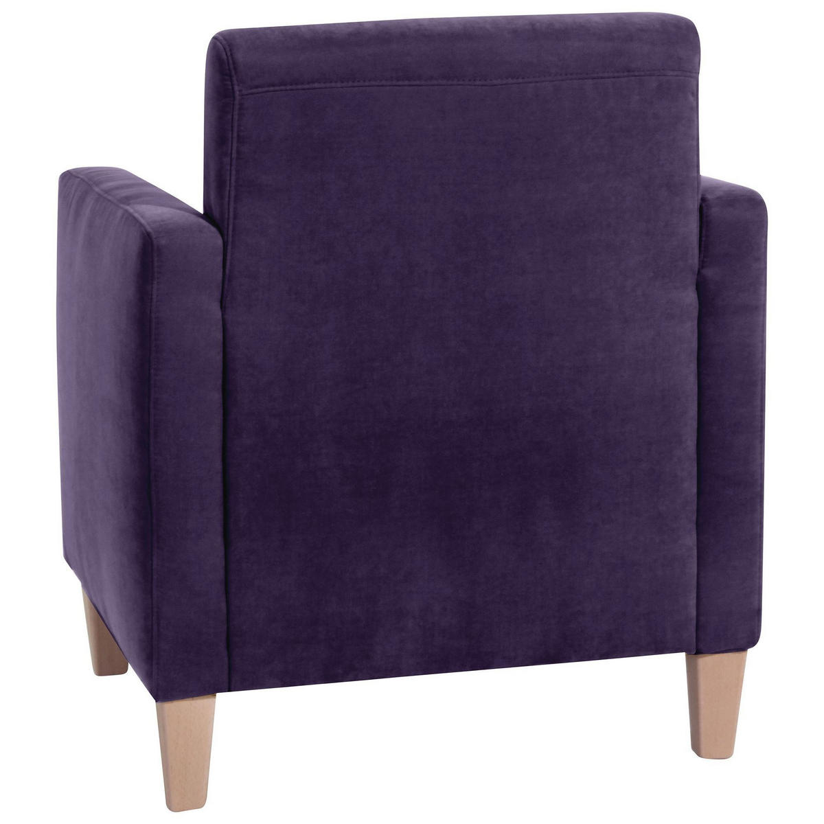 SESSEL Karol Bezug Veloursstoff Buche natur / violett - Lila, Kunststoff (71/81/70cm) - 58aufmkessel