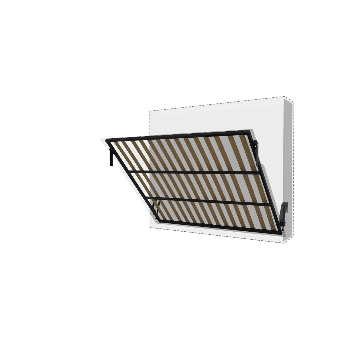 SCHRANKBETT Morphy Einbaubares 200x180 Horizontal - Weiß, Holz/Metall (200/180cm) - WallBedKing