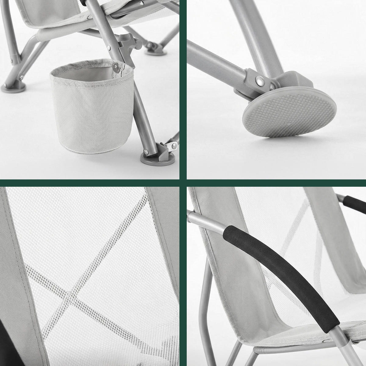 STOLICA - siva, tekstil/metal (55/67/58cm) - Relaxdays