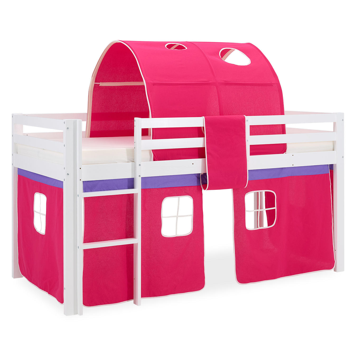 HOCHBETT Leiter 90/200 cm Pink - Pink/Weiß, Holz - Homestyle4u