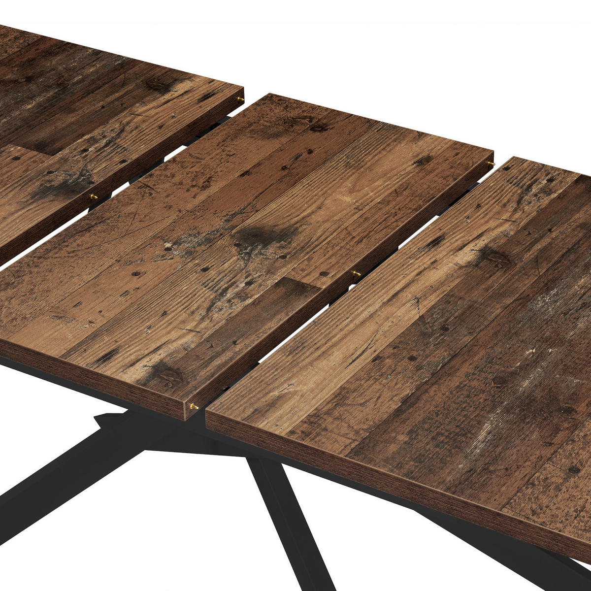 ESSTISCH LARS 120-160/80/76 cm Texas-Eiche - Schwarz/Braun, Holzwerkstoff/Metall (80/120/76cm) - B&D Home