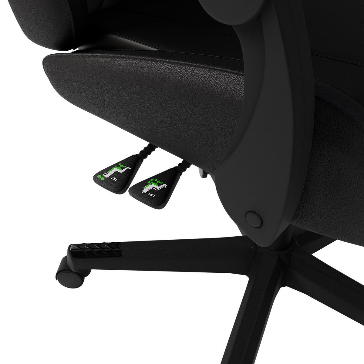 GAMINGSTUHL HyperSeat schwarz - Schwarz, Kunststoff (63/131/121cm) - Juskys