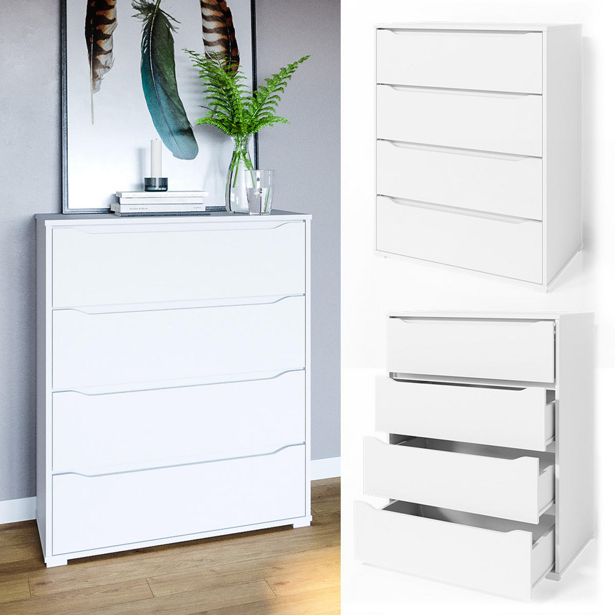 KREDENC Ruben Bílá - bílá, kompozitní dřevo (48/101.6/80cm) - Vicco