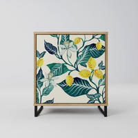 SIDEBOARD LEMON TREE, Eichefarben, 57,5x42x67,5 cm, Schwarze Metall-Rahmenfüße - Eichefarben/Multicolor, Holzwerkstoff/Metall (57.5/67.5/42cm) - SpaceRebels
