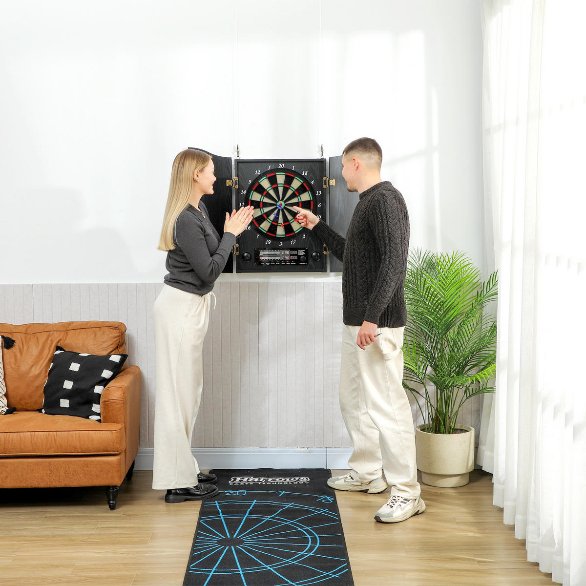 DARTSCHEIBE DE-10905 Holzoptik - Schwarz, Holzwerkstoff (65.5/96cm) - ComfortXL