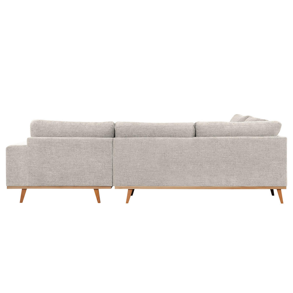ECKSOFA mit Ottomane - Buchefarben/Grau, Buchenholz/Textil (287/219cm) - home24