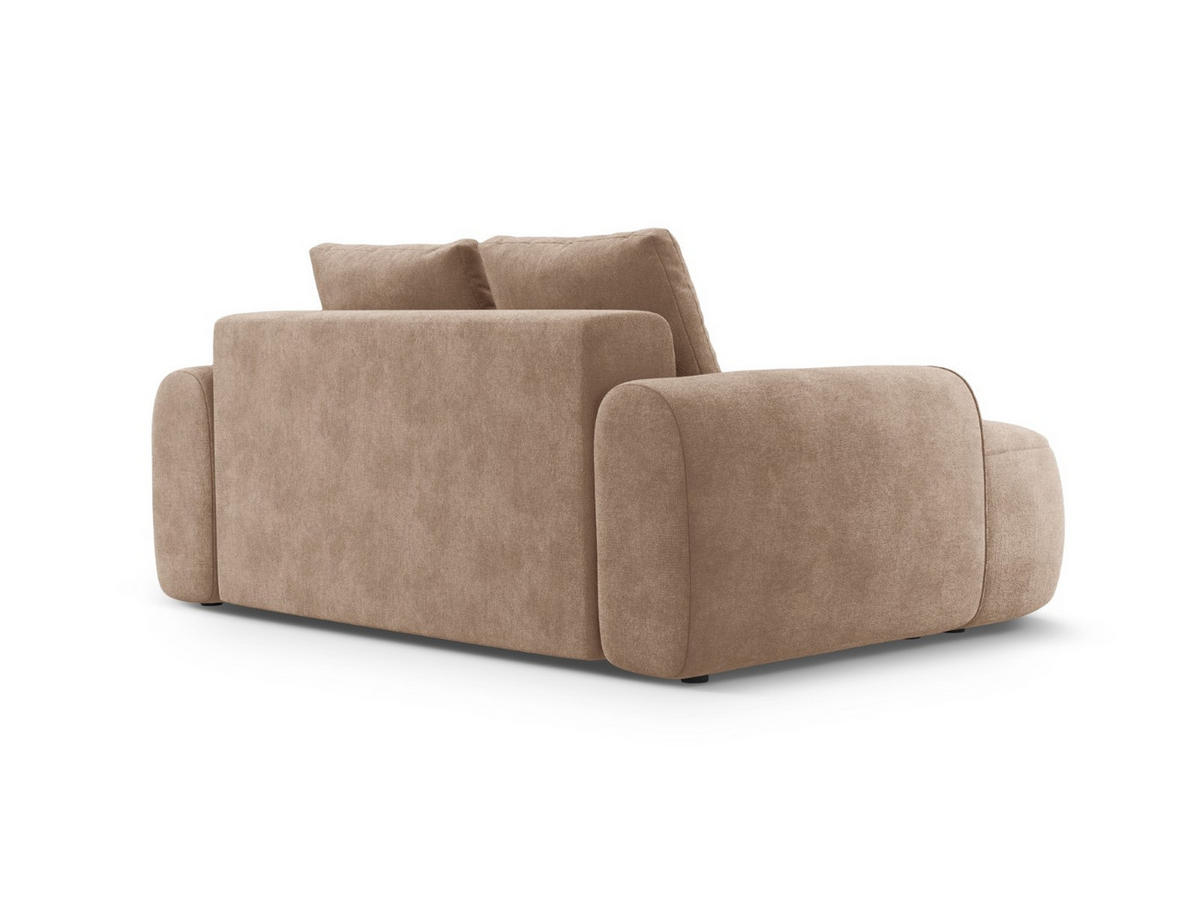 SOFA Linz aus Samt dunkelbeige 2 Sitzplätze - Mokka, Textil (100/84/175cm) - Cosmopolitan Design
