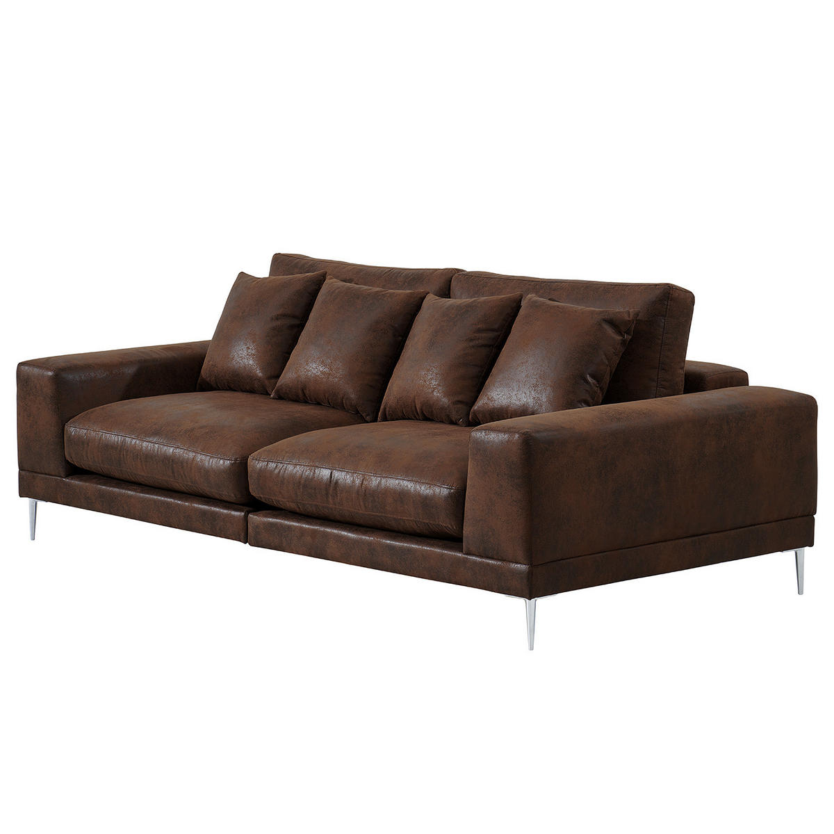 3-SITZER SOFA - Braun, Textil (243/92/103cm) - home24