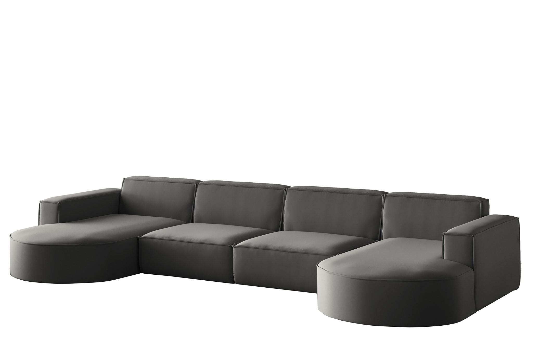 WOHNLANDSCHAFT Palma Xl In Opera - Anthrazit, Holzwerkstoff/Textil (382/78/165cm) - Fun Möbel