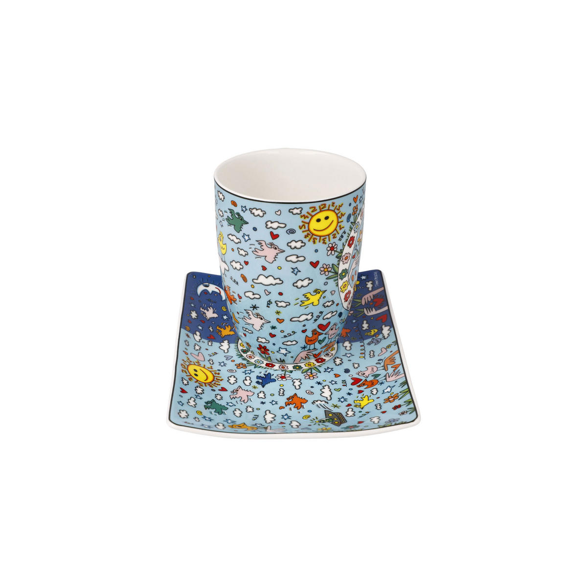 KÜNSTLERTASSE James Rizzi - Give Peace a Chance, Fine Bone China, Bunt, 0.4 L - Multicolor, Keramik (0.4L) - Goebel