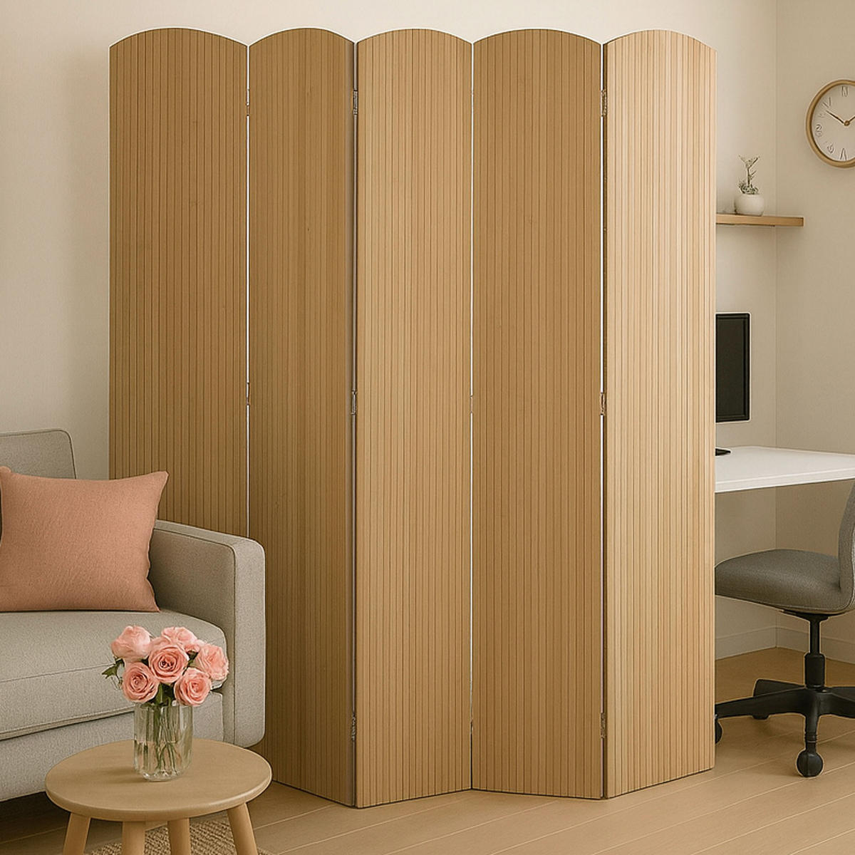 PARAVENT Braun - Braun, Holz (204/170/2cm) - MCW