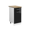 KÜCHENUNTERSCHRANK R-Line Schwarz Hochglanz 40 cm, AP Eiche - Schwarz Hochglanz/Schwarz, Holzwerkstoff (40/81.6/60cm) - Vicco