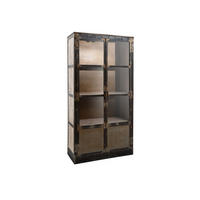 VITRINE Mango 92x40x185 braun lackiert HEAVY INDUSTRY #243 - Braun, Holz (92/185/40cm) - Massivmoebel24