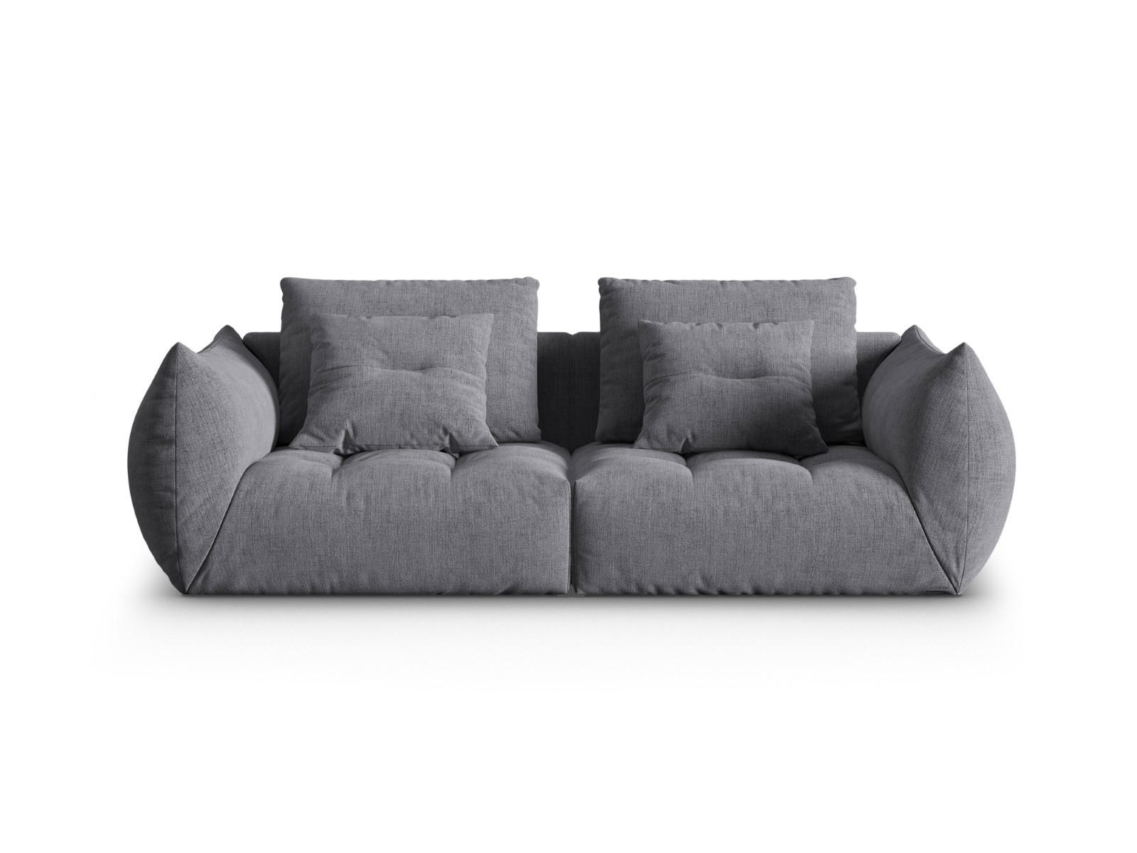 SOFA modular Bloom aus strukturiertem Stoff grau 3 Sitzplätze - Grau, Textil (106/95/232cm) - Micadoni
