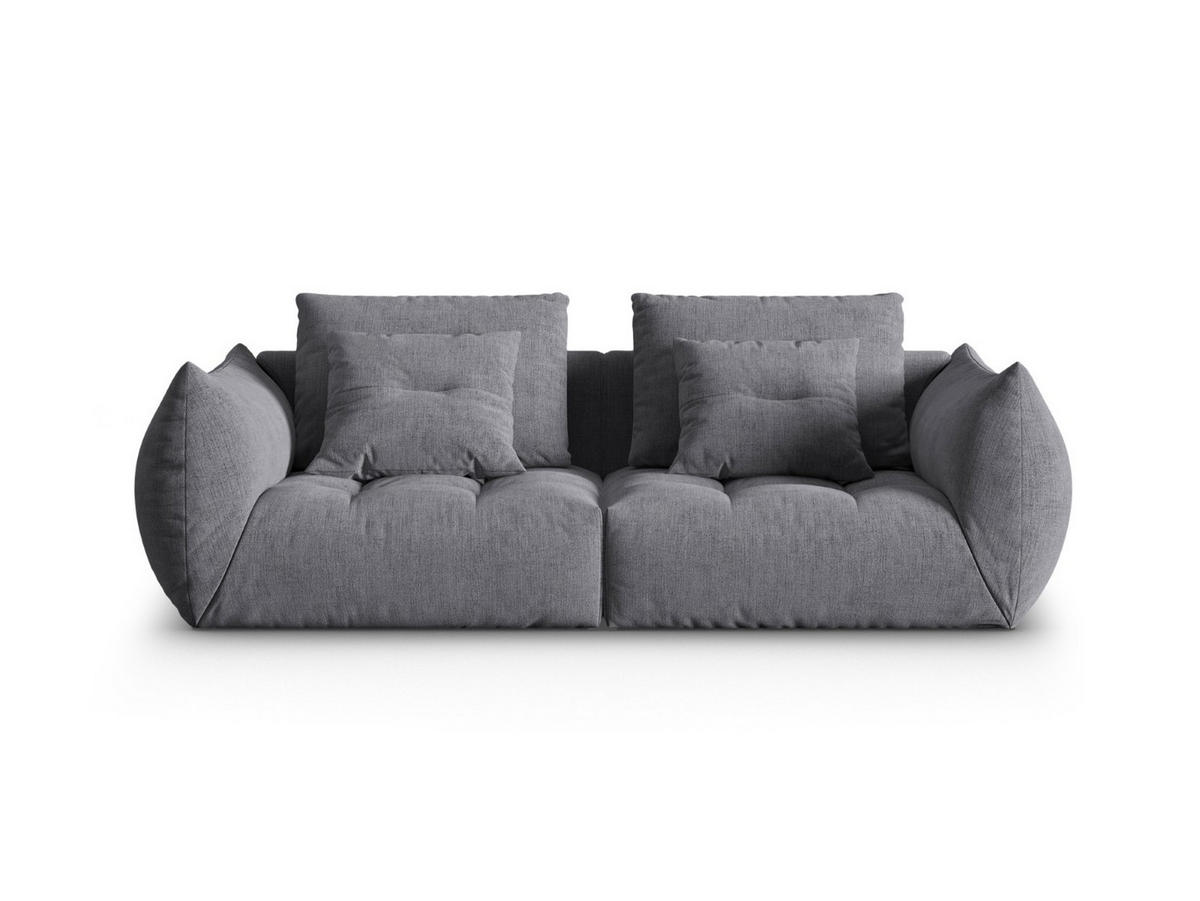 SOFA modular Bloom aus strukturiertem Stoff grau 3 Sitzplätze - Grau, Textil (106/95/232cm) - Micadoni