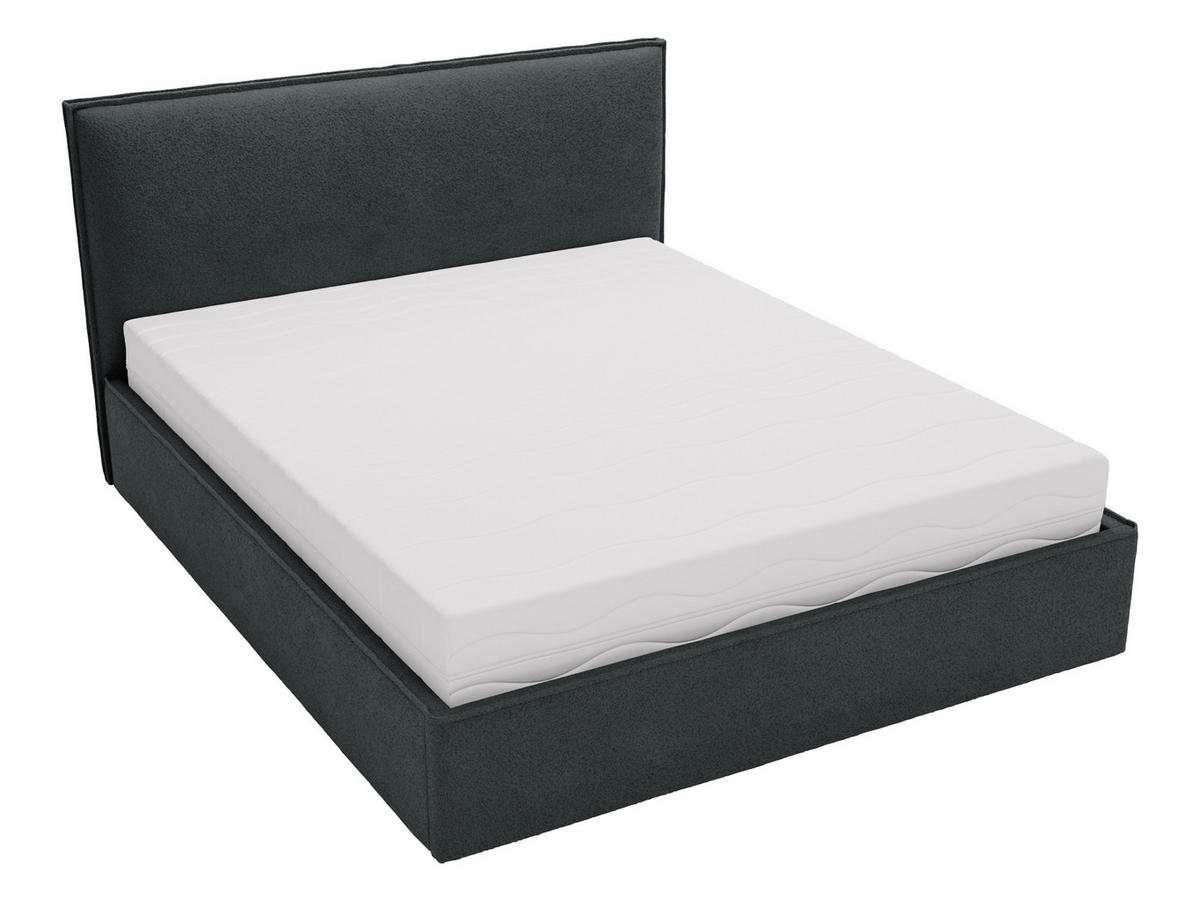 POLSTERBETT Bianco - Dunkelgrau/Schwarz, Holzwerkstoff/Kunststoff (140/200cm) - MIRJAN24