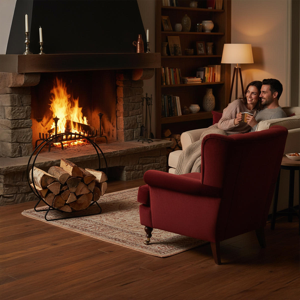 KAMINHOLZREGAL - Schwarz, Metall (61/65/26cm) - Relaxdays