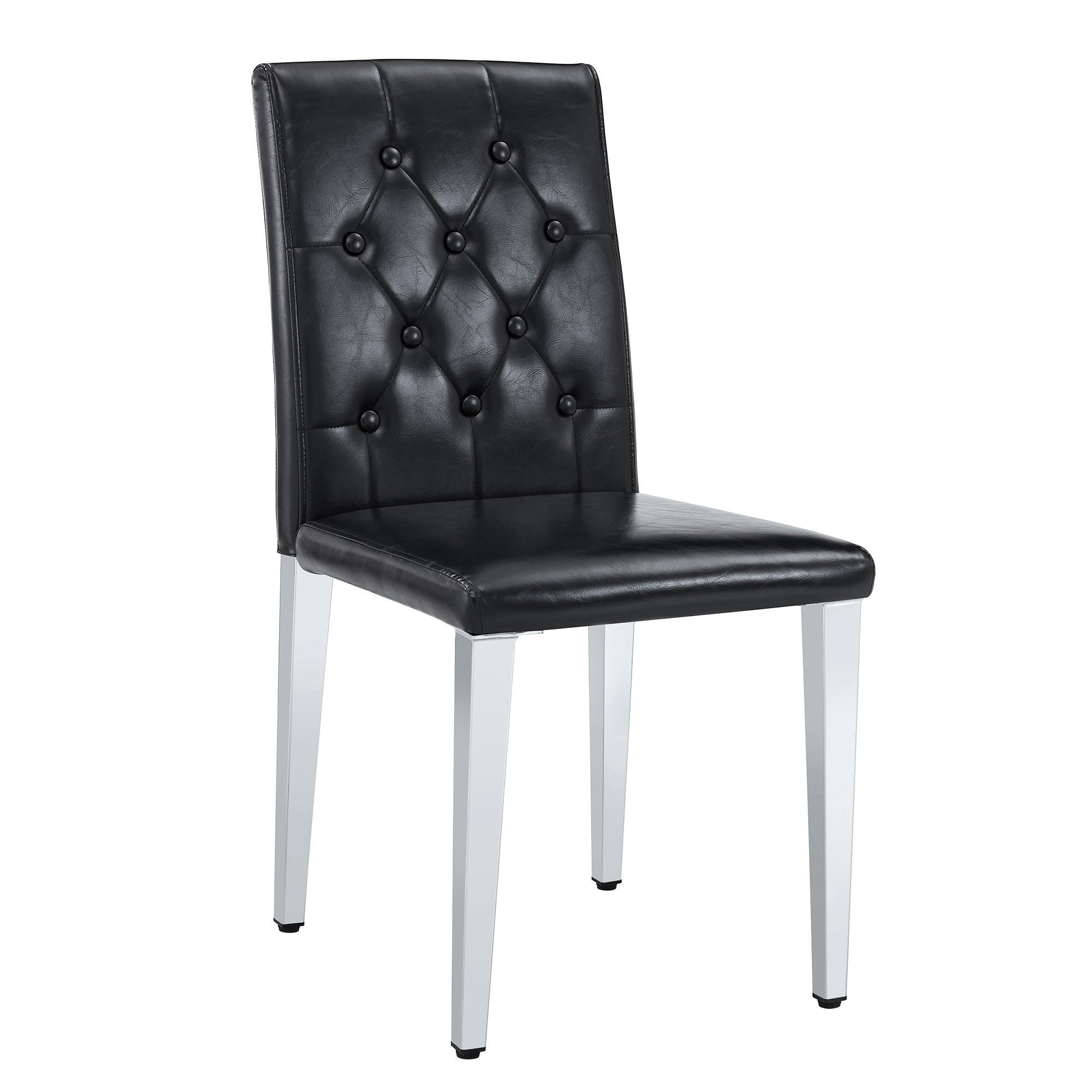 STUHL-SET DE-36653 4 Stück mit PU-Bezug und Metallbeinen Silber - Silberfarben, Metall (46/89/42cm) - ComfortXL