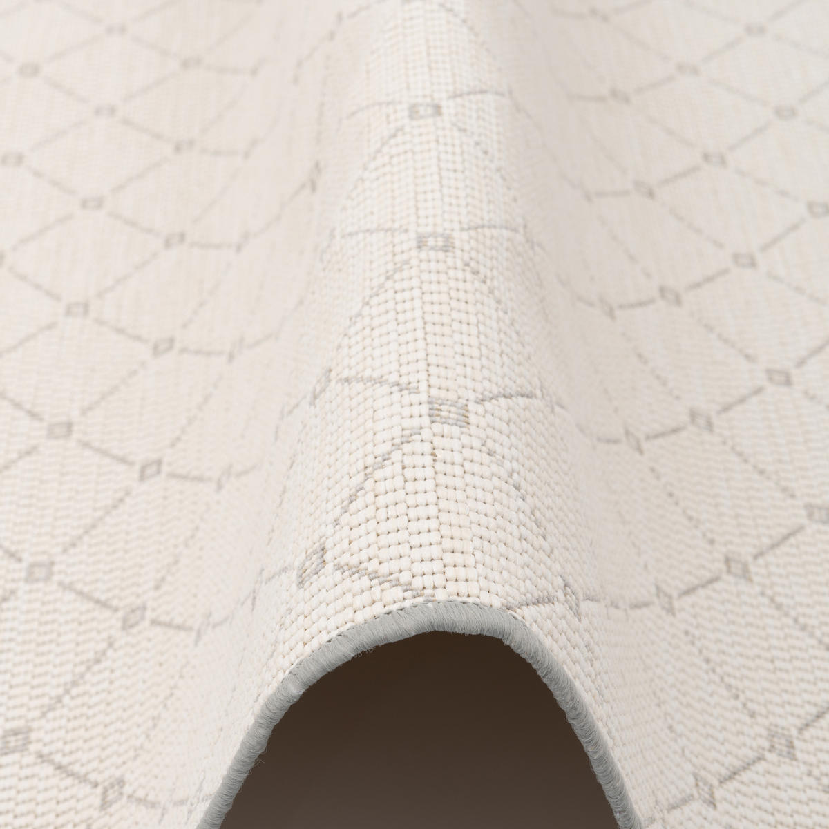 IN & OUTDOOR TEPPICH FLACHGEWEBE OSLO KARO MODERN - Hellgrau, Textil (160/200cm) - Snapstyle