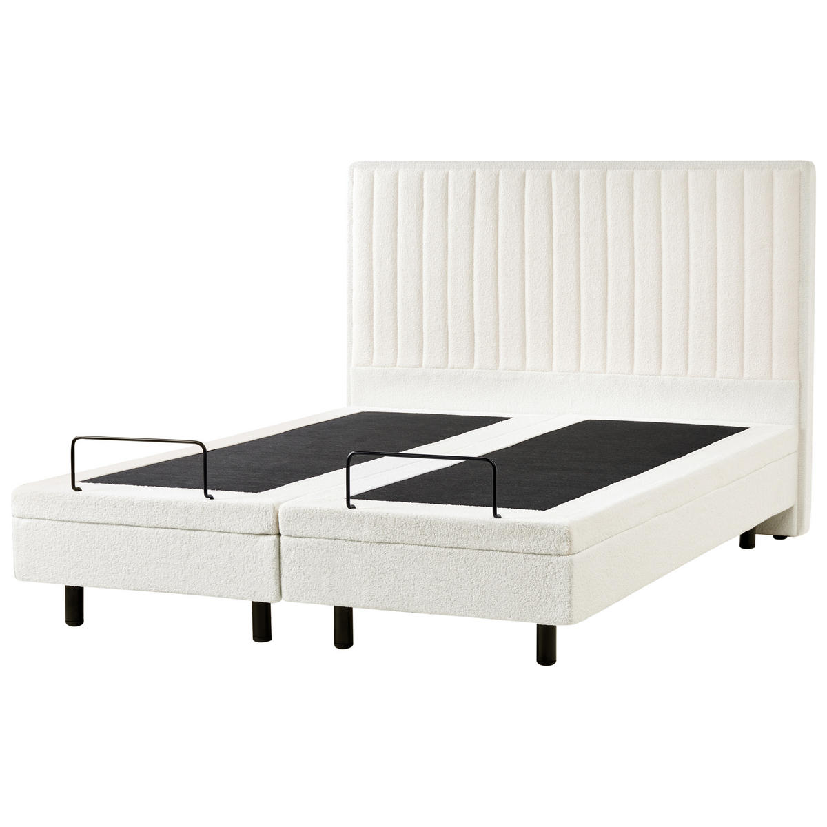 BETT 160/200 cm Cremeweiß Duke II - Schwarz/Weiß, Textil (160/200cm) - Beliani