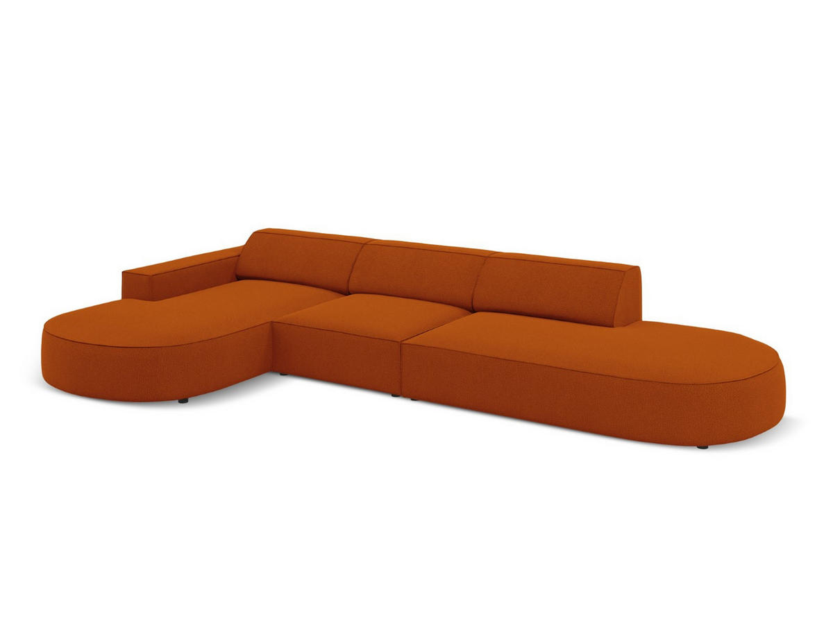 ECKSOFA links Jodie aus strukturiertem Stoff terrakotta 4 Sitzplätze - Terra cotta, Textil (166/342cm) - Micadoni