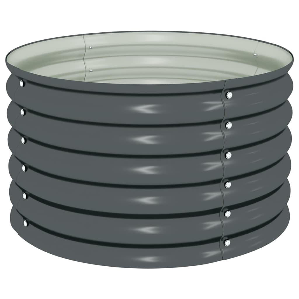 RUNDES Hochbeet für Garten BLUMO | Verzinkter Stahl | 80x80x44cm, Grau - Grau, Metall (80/44/80cm) - DELUKE