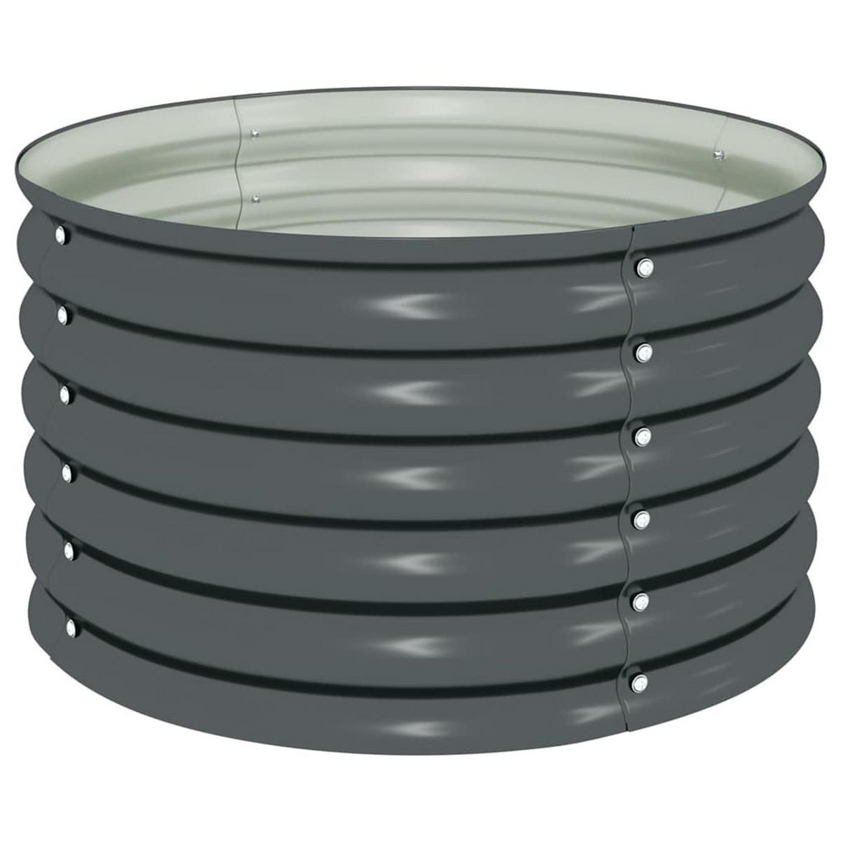 RUNDES Hochbeet für Garten BLUMO | Verzinkter Stahl | 80x80x44cm, Grau - Grau, Metall (80/44/80cm) - DELUKE