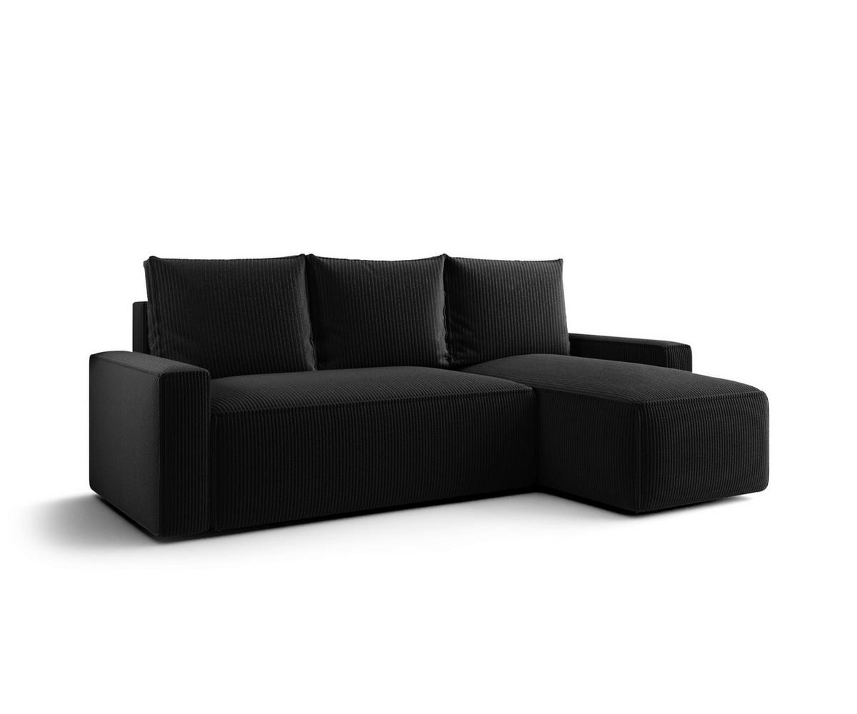 ECKSOFA mit Schlaffunktion SAVIO Poso 135 Rechts - Schwarz, Textil (232/140cm) - Bedante