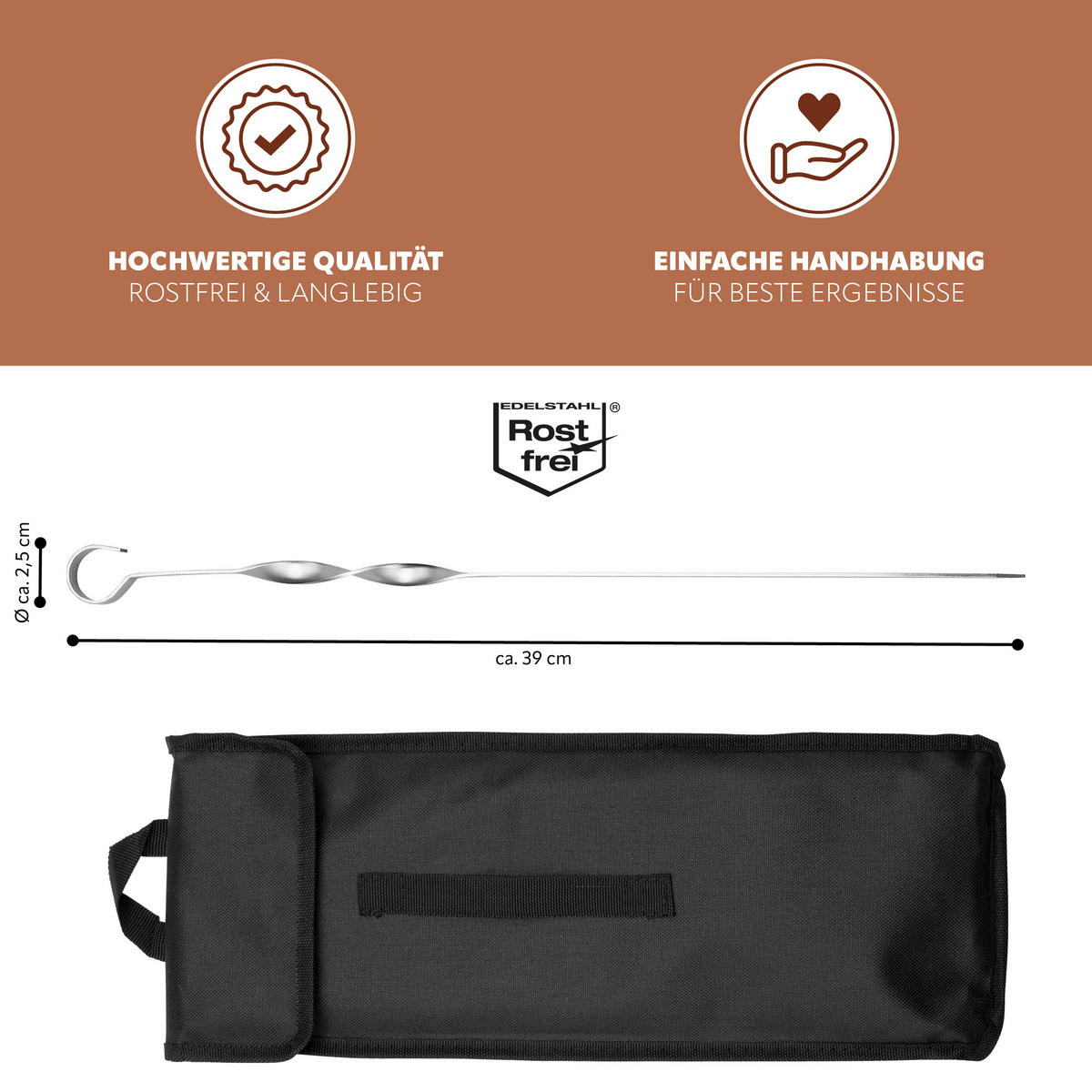 GRILLSPIESSE 20er-Set, silber, Edelstahl - Edelstahlfarben, Metall (1cm) - bremermann