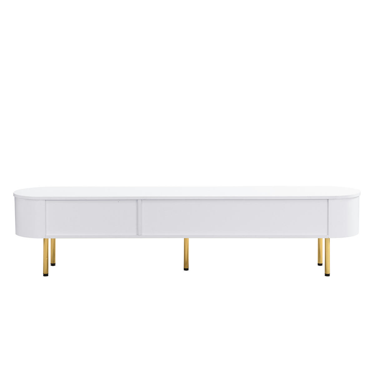 NÍZKÁ komoda z MDF, 174/35/41 cm bílá se zlatými detaily, se 3 zásuvkami - bílá, kompozitní dřevo (174/41/35cm) - BEAOK
