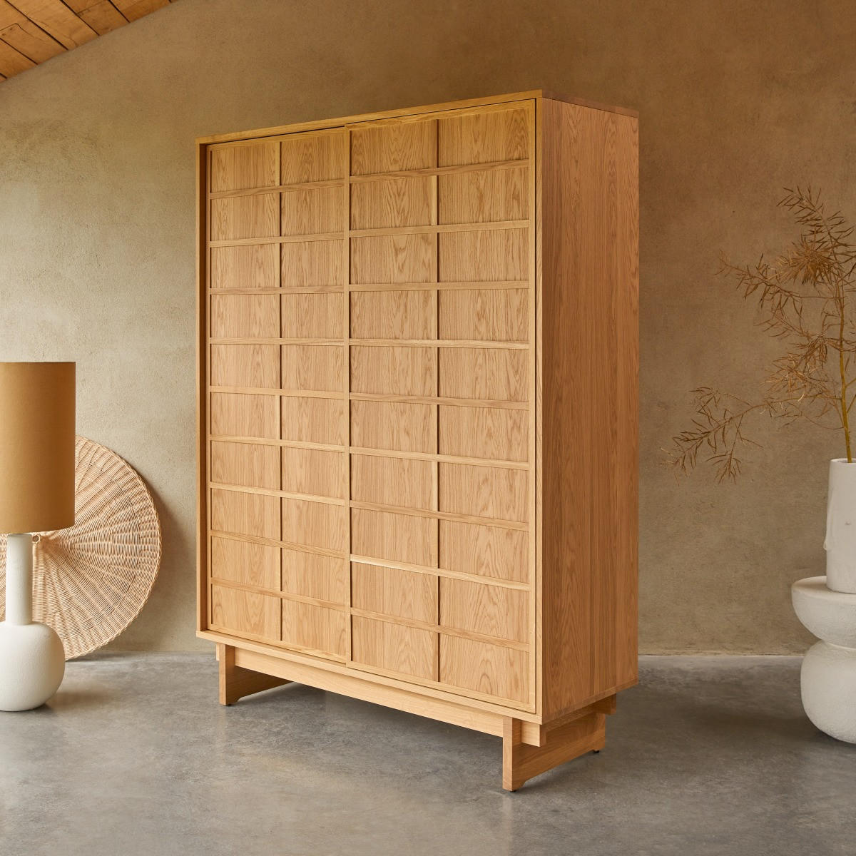 SCHRANK Miu Natur aus Eiche - Naturfarben, Holz (134/183/48cm) - Tikamoon