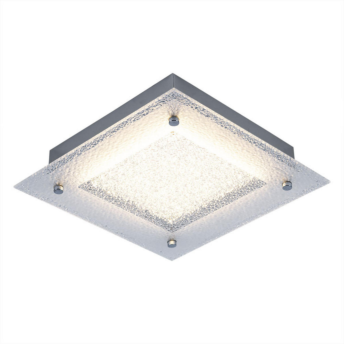 LED DECKENLEUCHTE Metall Klar - Klar, Glas (25/25/5.5cm) - Globo Lighting