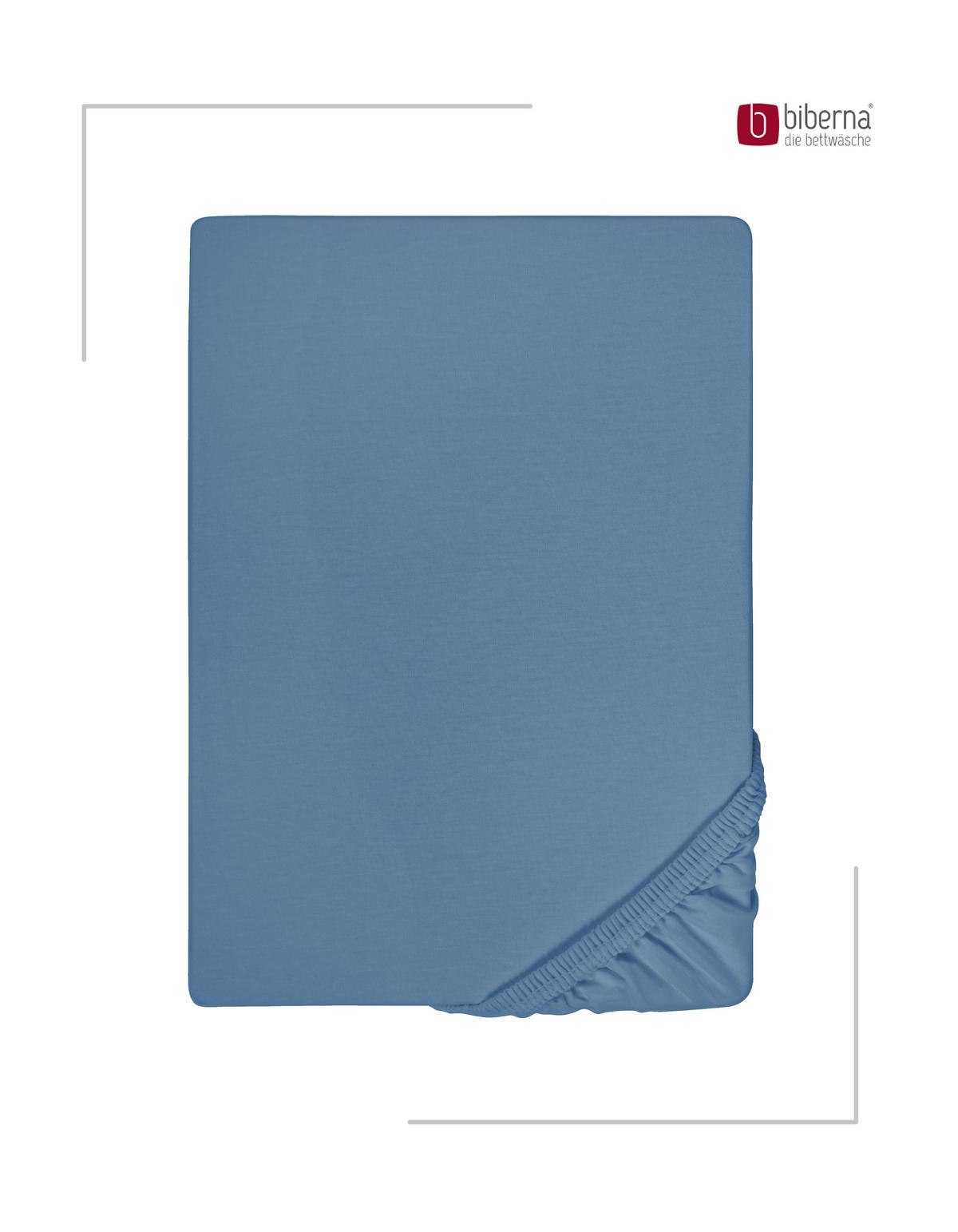 SPANNBETTTUCH Premium Jersey azurblau, 90x190 cm - 100x200 cm - Blau, Textil (100/200cm) - biberna