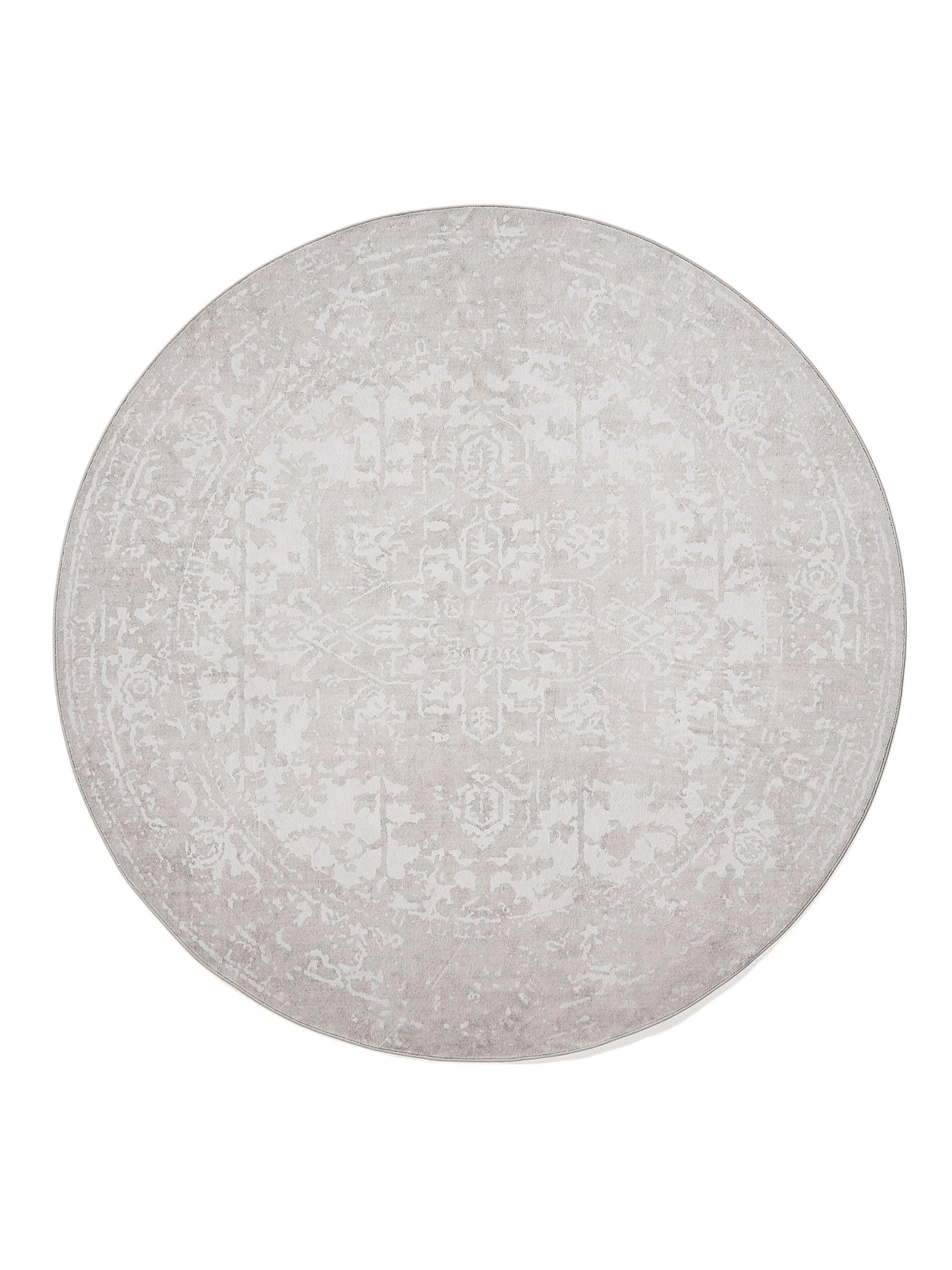 VINTAGE-TEPPICH Miray waschbar ø 160 cm rund - Taupe, Kunststoff (160/160cm) - benuta Nest