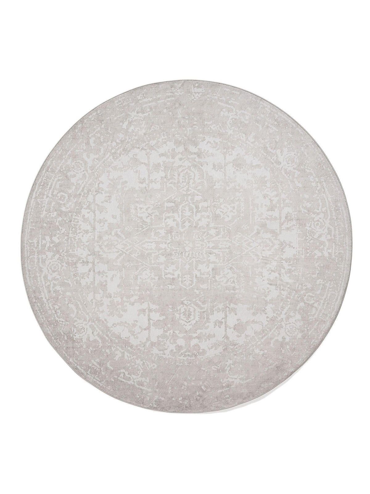 VINTAGE-TEPPICH Miray waschbar ø 160 cm rund - Taupe, Kunststoff (160/160cm) - benuta Nest