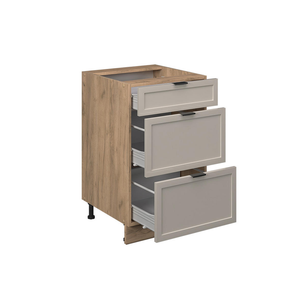 KÜCHENUNTERSCHRANK Fame-Line GrauBeige 50 cm, AP Eiche - Greige/Eiche Wotan, Holzwerkstoff (50/82/60cm) - Vicco