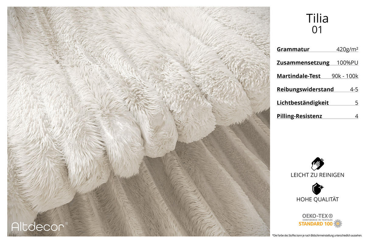POLSTERBETT mit Bettkasten und Lattenrost, Boxbett ohne Matratze - ALOVA 120x200 Creme - Creme, Holzwerkstoff/Textil (120/200cm) - ALTDECOR