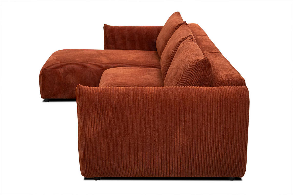 ECKSOFA TAUER 5-Sitzer, orange - Schwarz/Orange, Holzwerkstoff/Kunststoff (173/294cm) - Courtois Laville