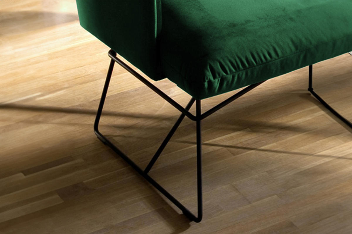 ESSZIMMERBANK CHARME Smaragdgrün Velvet - Smaragdgrün, Textil (206/85/68cm) - KAWOLA