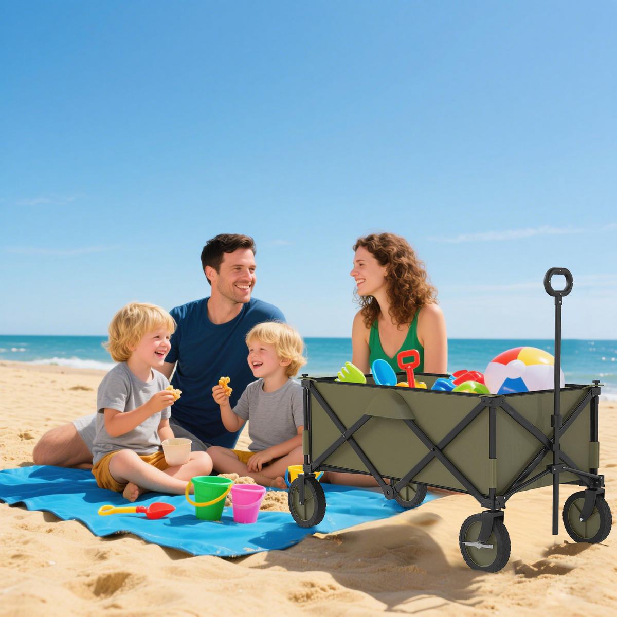 GARTENWAGEN DE-18762 - Grün, Metall (55/93/108cm) - ComfortXL