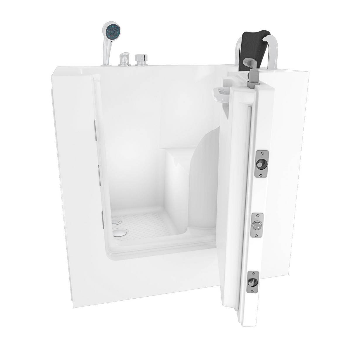 SENIORENWANNE S02-A-R Weiß - Weiß, Glas/Kunststoff (100/113/78cm) - AcquaVapore by Sandra Jentho