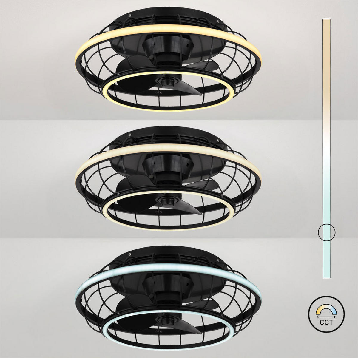 LED DECKENLEUCHTE LEONHARD Schwarz Kunststoff - Schwarz, Metall (50/50/18cm) - Globo Lighting