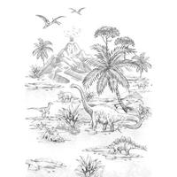 FOTOTAPETE Dinosaurier 200 x 279 cm - Schwarz, Papier (200/279cm) - ESTAhome