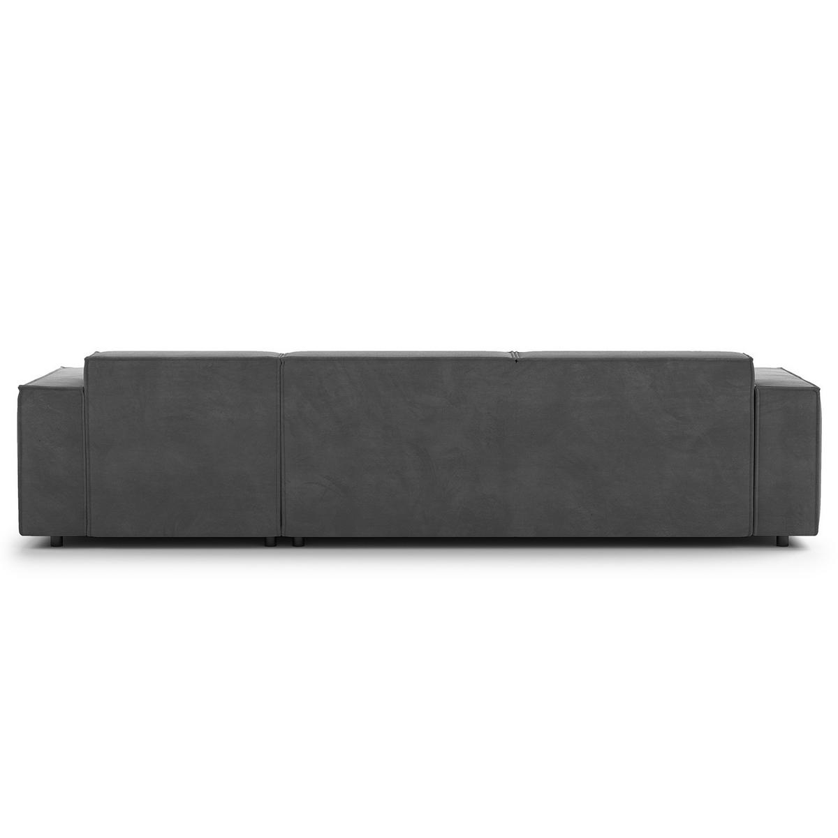 ECKSOFA mit Longchair - Schwarz/Grau, Kunststoff/Textil (294/177cm) - home24
