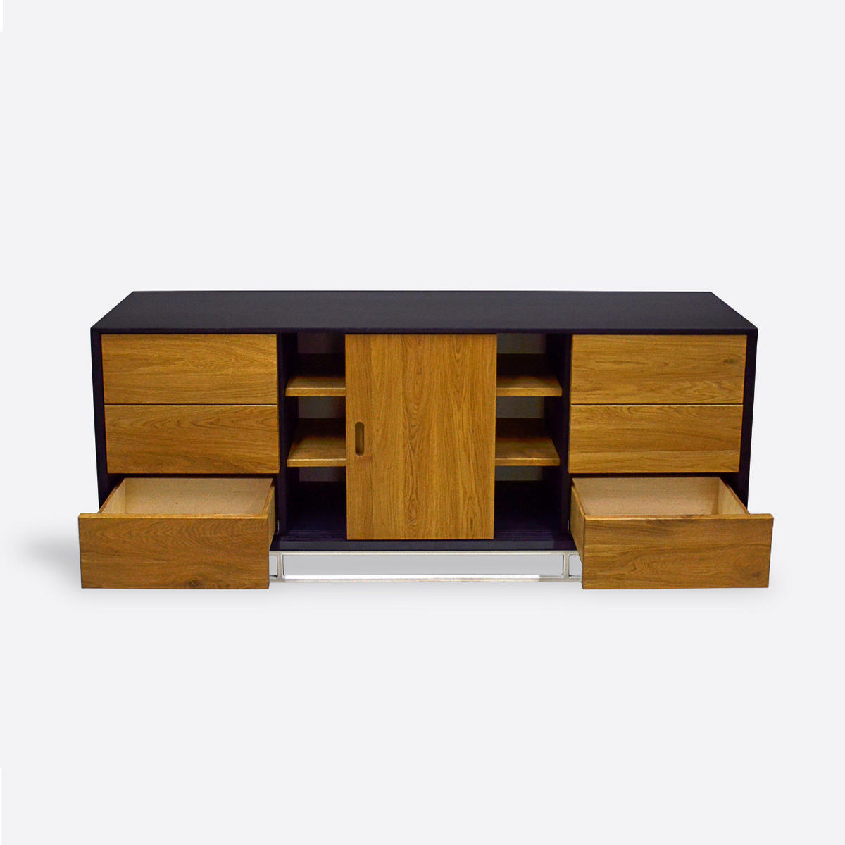 EICHEN-TV-SCHRANK mit Schubladen für das Wohnzimmer DENIS II - Eichefarben, Holz (180/75/35cm) - Rawood Furniture