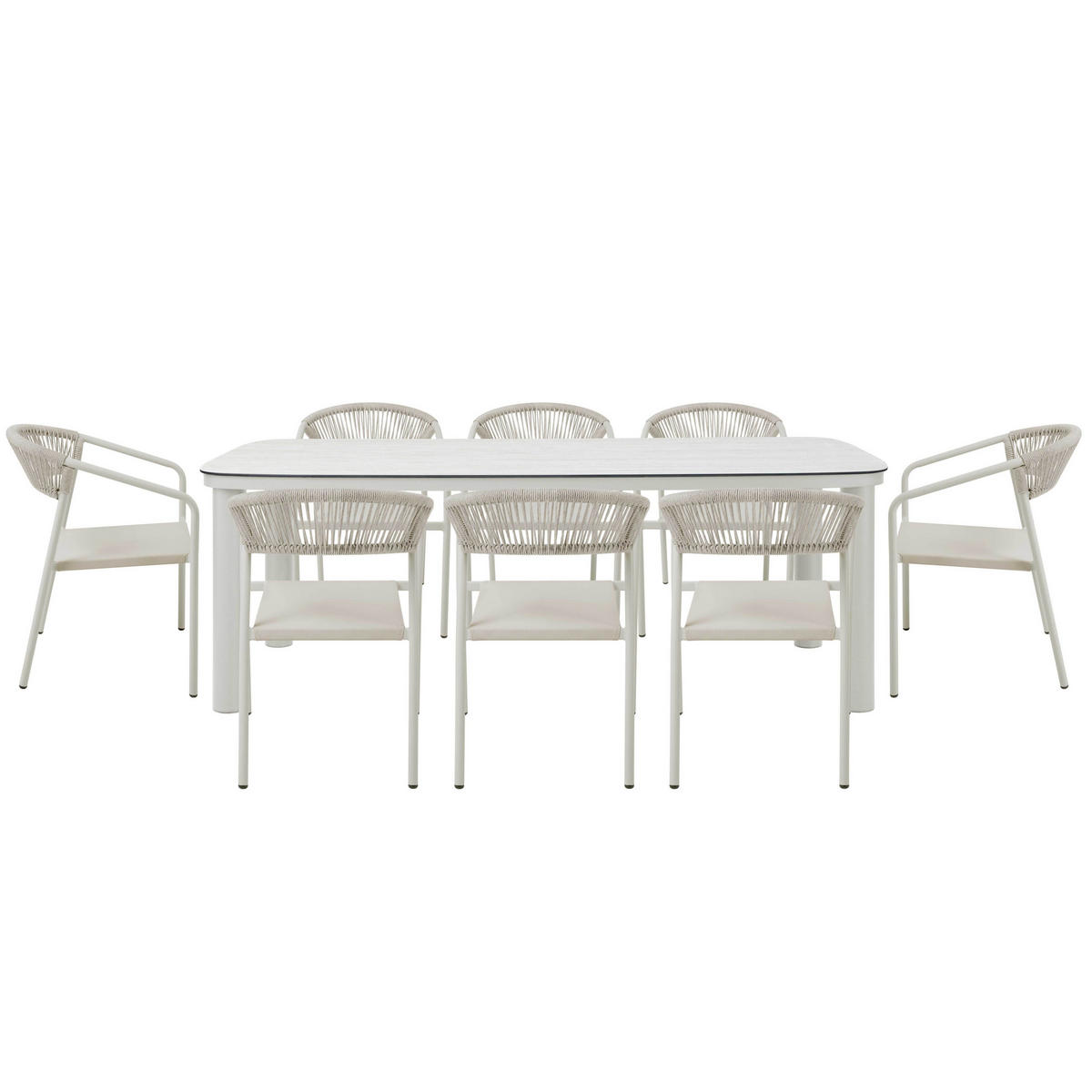 GARTENSET 9-tlg., Beige - Beige, Metall - Oviala