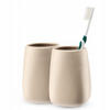 BADEZIMMERBECHER 11 x 8 cm, beige, 2 Stk. - Beige, Keramik (8/11cm) - KADAX