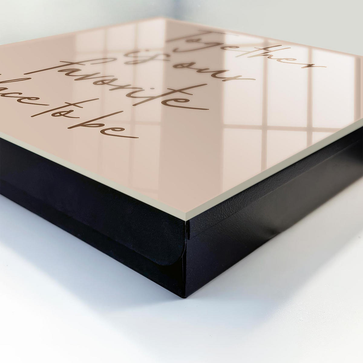 SCHLÜSSELBOX Schwarz 30x30 cm- Türöffnung nach rechts - Die Inschrift „Zusammen ist unser Lieblingsort“ - Beige, Metall (30/30/5cm) - TULUP