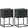 NACHTTISCH RECTUS 2-er Set - Anthrazit/Schwarz, Holzwerkstoff (40/65/39cm) - KONSIMO®